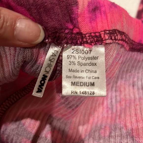 NWT- 2 Piece PJ Short Set Pink Combo Ribbed Style - Picture 10 of 12